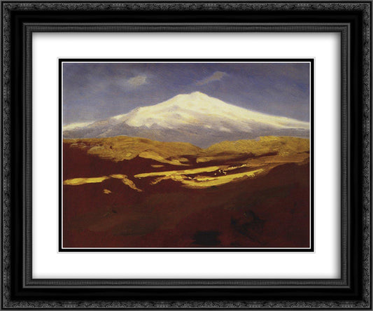 Elbrus in the daytime 24x20 Black Ornate Wood Framed Art Print Poster with Double Matting by Kuindzhi, Arkhip