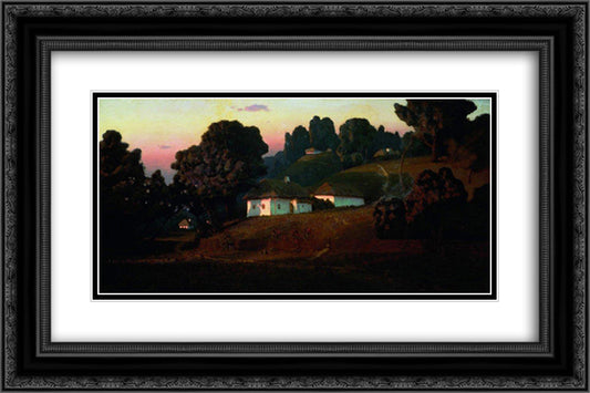 Evening in Ukraine 24x16 Black Ornate Wood Framed Art Print Poster with Double Matting by Kuindzhi, Arkhip