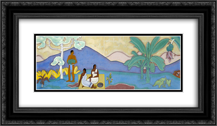Mural 24x14 Black Ornate Wood Framed Art Print Poster with Double Matting by Manookian, Arman
