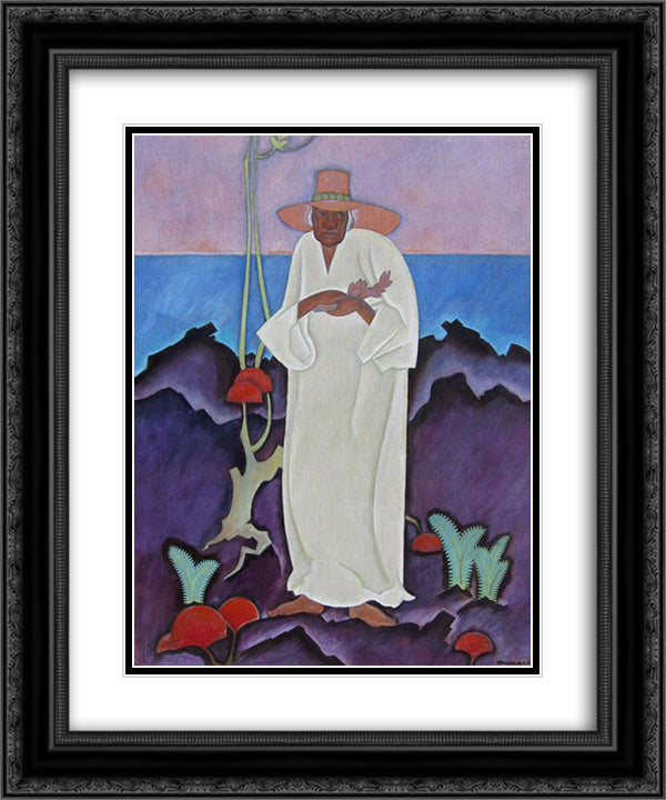Shaman 20x24 Black Ornate Wood Framed Art Print Poster with Double Matting by Manookian, Arman
