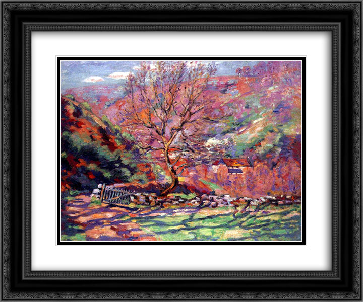 Crozant, solitude 24x20 Black Ornate Wood Framed Art Print Poster with Double Matting by Guillaumin, Armand