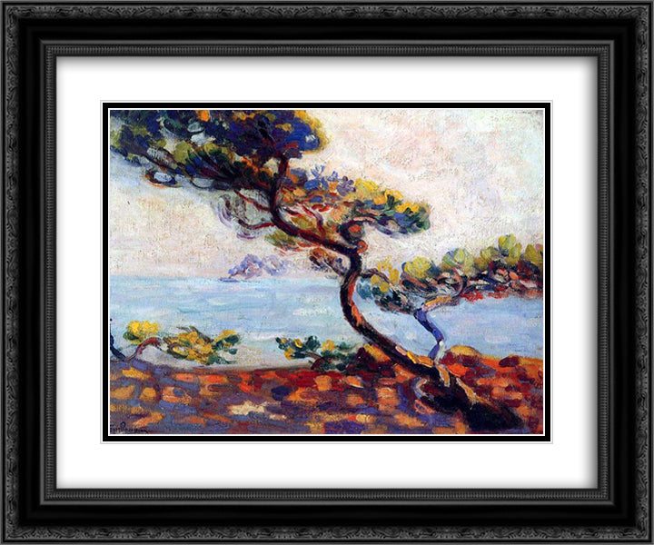 Dans le Midi 24x20 Black Ornate Wood Framed Art Print Poster with Double Matting by Guillaumin, Armand