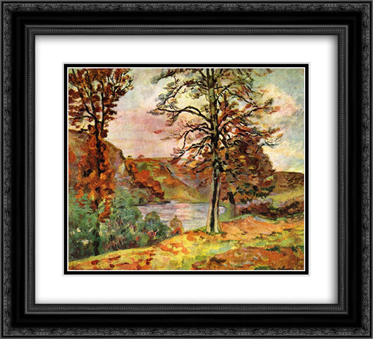 Landscape 22x20 Black Ornate Wood Framed Art Print Poster with Double Matting by Guillaumin, Armand