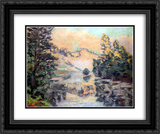 Landscape of Creuse 24x20 Black Ornate Wood Framed Art Print Poster with Double Matting by Guillaumin, Armand