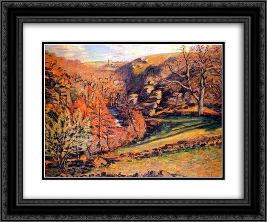 Madness Ravine, Crozant 24x20 Black Ornate Wood Framed Art Print Poster with Double Matting by Guillaumin, Armand