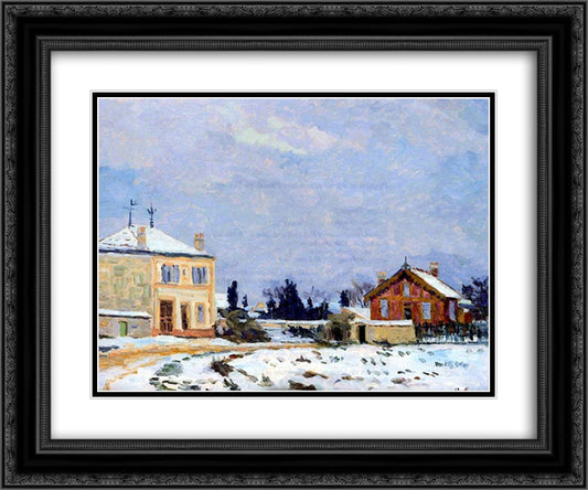 Neige 24x20 Black Ornate Wood Framed Art Print Poster with Double Matting by Guillaumin, Armand