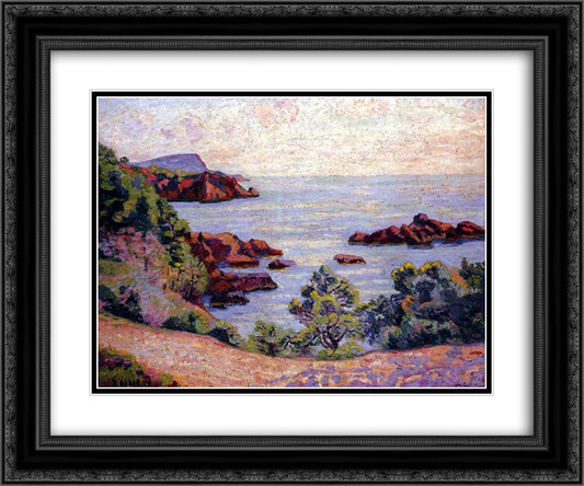 Paysage du Midi 24x20 Black Ornate Wood Framed Art Print Poster with Double Matting by Guillaumin, Armand