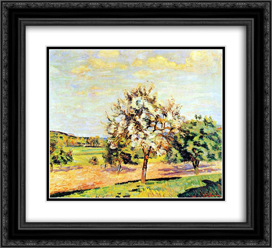 Pommiers en fleurs 22x20 Black Ornate Wood Framed Art Print Poster with Double Matting by Guillaumin, Armand