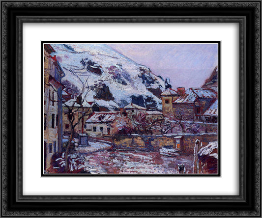 Saint-Julien-des-Chazes 24x20 Black Ornate Wood Framed Art Print Poster with Double Matting by Guillaumin, Armand