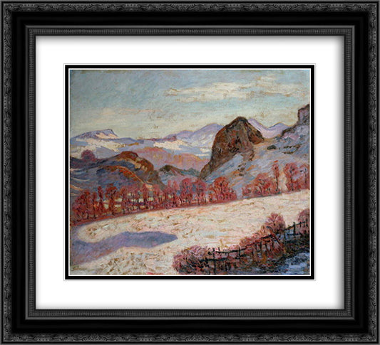 Saint-Sauves-d'Auvergne 22x20 Black Ornate Wood Framed Art Print Poster with Double Matting by Guillaumin, Armand