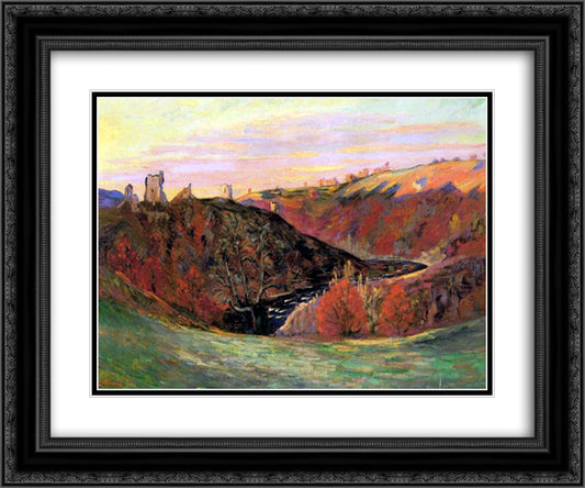 Sunset in Creuse 24x20 Black Ornate Wood Framed Art Print Poster with Double Matting by Guillaumin, Armand