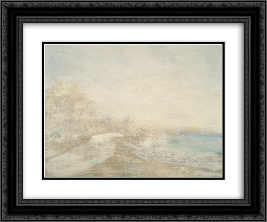 El Playon 24x20 Black Ornate Wood Framed Art Print Poster with Double Matting by Reveron, Armando