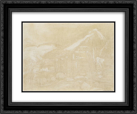 El rancho (El Caney) 24x20 Black Ornate Wood Framed Art Print Poster with Double Matting by Reveron, Armando