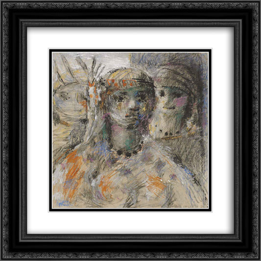 Las indias 20x20 Black Ornate Wood Framed Art Print Poster with Double Matting by Reveron, Armando