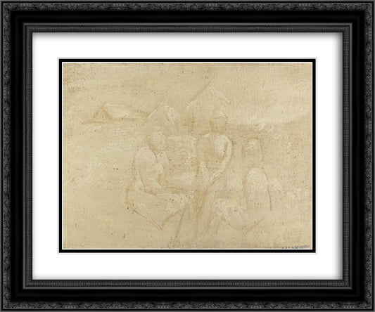 Tres figuras 24x20 Black Ornate Wood Framed Art Print Poster with Double Matting by Reveron, Armando