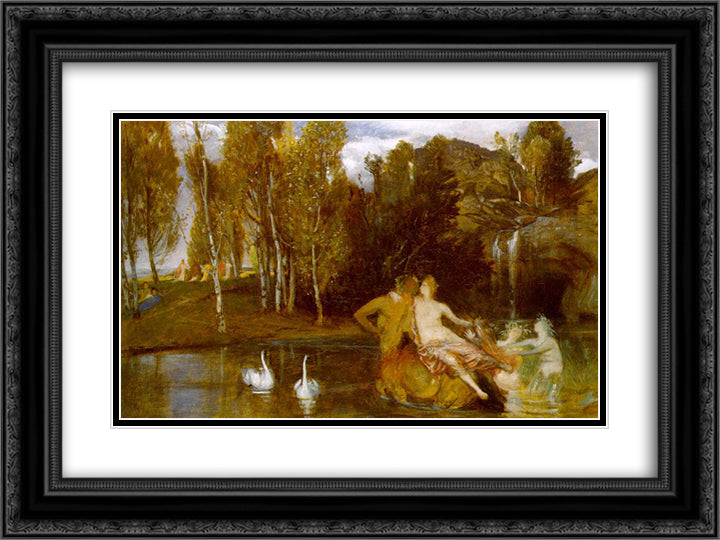 Elysian Fields 24x18 Black Ornate Wood Framed Art Print Poster with Double Matting by Bocklin, Arnold