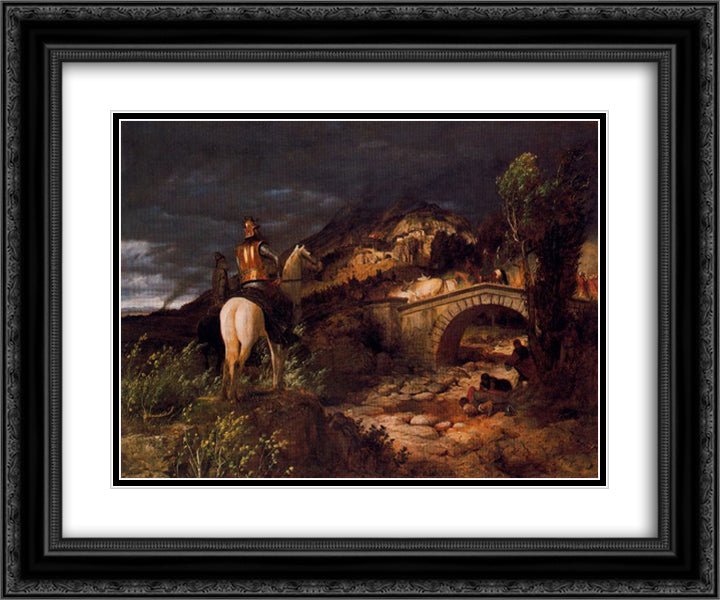 March of the Goths 24x20 Black Ornate Wood Framed Art Print Poster with Double Matting by Bocklin, Arnold