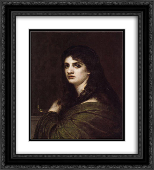 Melancholy 20x22 Black Ornate Wood Framed Art Print Poster with Double Matting by Bocklin, Arnold