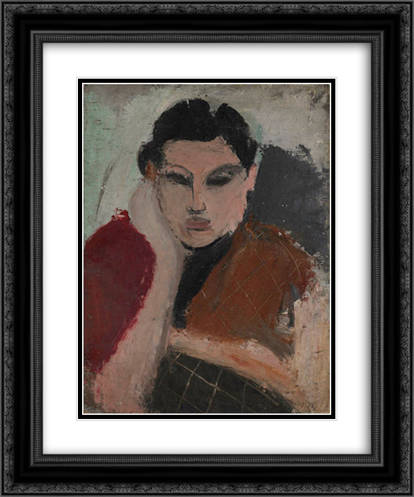 Portrait of a Woman 20x24 Black Ornate Wood Framed Art Print Poster with Double Matting by Gorky, Arshile