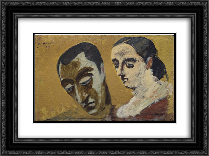 Portrait of Myself and My Imaginary Wife 24x18 Black Ornate Wood Framed Art Print Poster with Double Matting by Gorky, Arshile