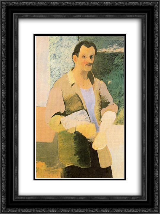 Self-Portrait 18x24 Black Ornate Wood Framed Art Print Poster with Double Matting by Gorky, Arshile