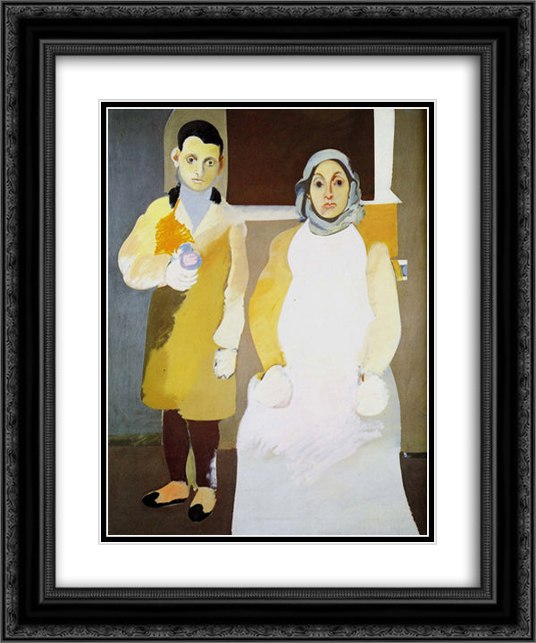 The Artist with His Mother 20x24 Black Ornate Wood Framed Art Print Poster with Double Matting by Gorky, Arshile