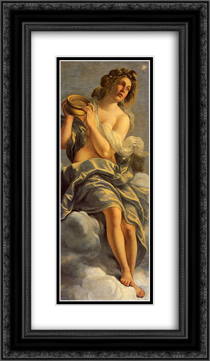 Allegoria dell'Inclinazione 14x24 Black Ornate Wood Framed Art Print Poster with Double Matting by Gentileschi, Artemisia