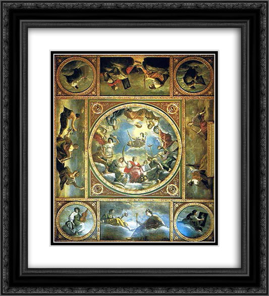 An Allegory of Peace and the Arts under the English Crown 20x22 Black Ornate Wood Framed Art Print Poster with Double Matting by Gentileschi, Artemisia