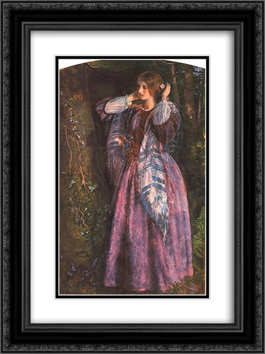 Amy (study) 18x24 Black Ornate Wood Framed Art Print Poster with Double Matting by Hughes, Arthur