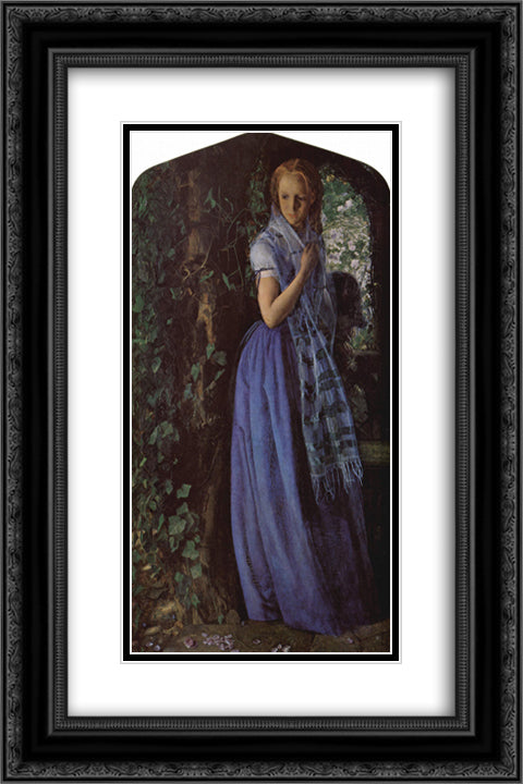 April Love 16x24 Black Ornate Wood Framed Art Print Poster with Double Matting by Hughes, Arthur