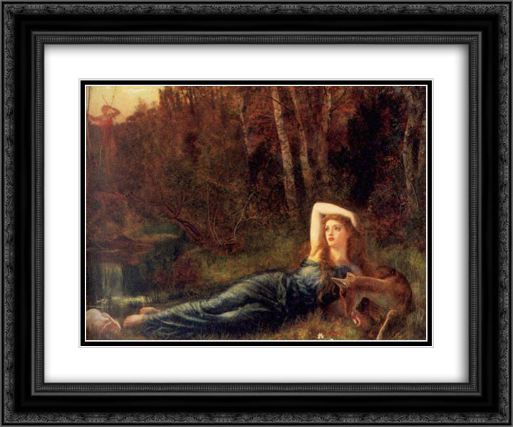 Endymion 24x20 Black Ornate Wood Framed Art Print Poster with Double Matting by Hughes, Arthur