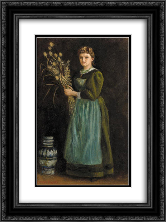 Lucy Hill 18x24 Black Ornate Wood Framed Art Print Poster with Double Matting by Hughes, Arthur