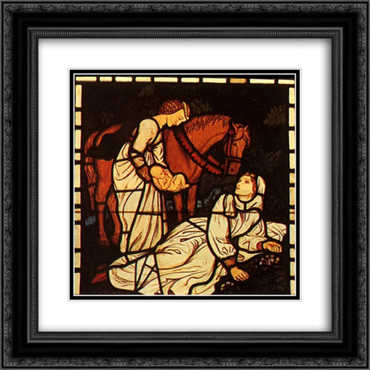 The Birth of Tristan, from 'The Story of Tristan and Isolde' 20x20 Black Ornate Wood Framed Art Print Poster with Double Matting by Hughes, Arthur