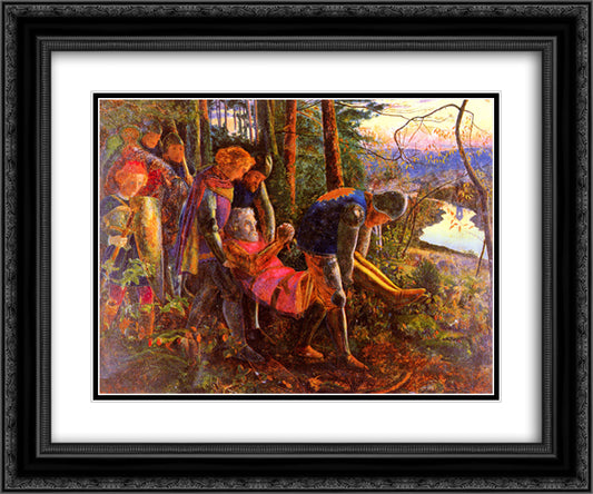 The Knight of the Sun 24x20 Black Ornate Wood Framed Art Print Poster with Double Matting by Hughes, Arthur