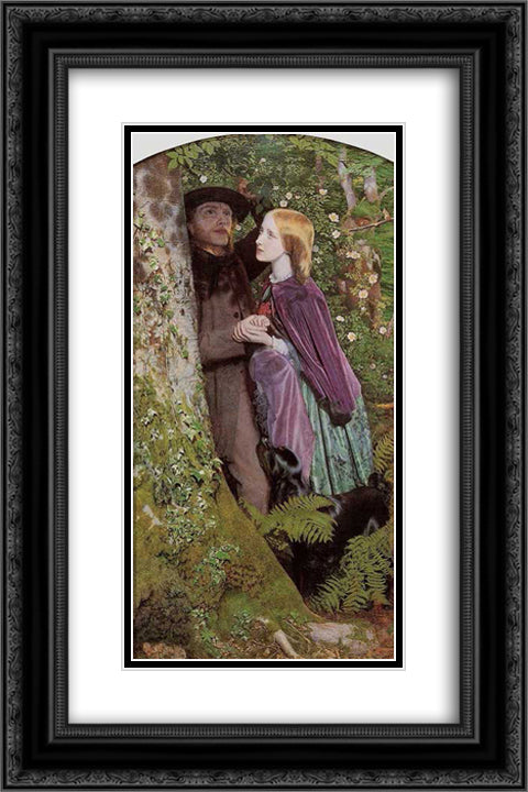 The Long Engagement 16x24 Black Ornate Wood Framed Art Print Poster with Double Matting by Hughes, Arthur