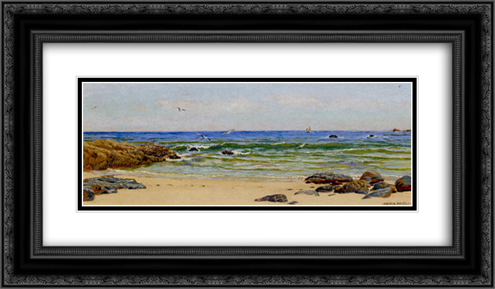 The Yellow Sand 24x14 Black Ornate Wood Framed Art Print Poster with Double Matting by Hughes, Arthur