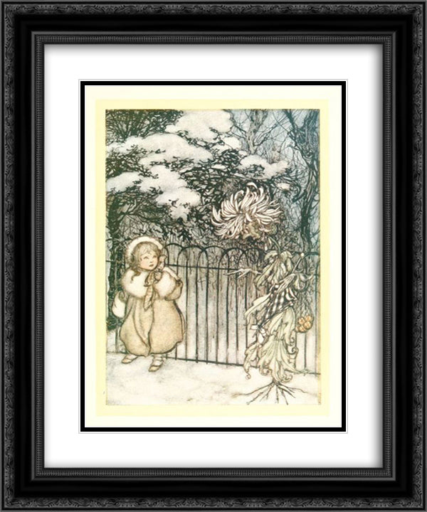 A chrysanthemum heard her, and said pointedly, 'Hoity-toity, what is this' 20x24 Black Ornate Wood Framed Art Print Poster with Double Matting by Rackham, Arthur