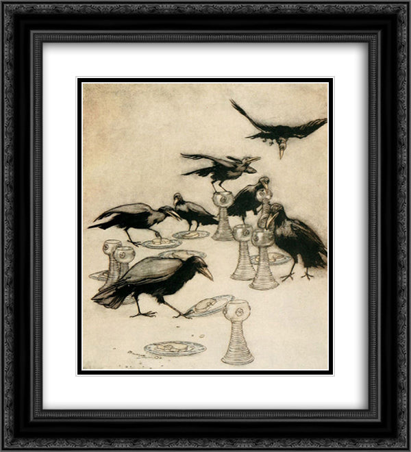 But they said one after another 20x22 Black Ornate Wood Framed Art Print Poster with Double Matting by Rackham, Arthur