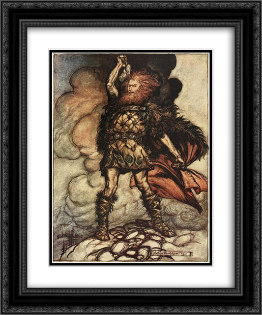 Donner, your lord, summons his hosts! 20x24 Black Ornate Wood Framed Art Print Poster with Double Matting by Rackham, Arthur