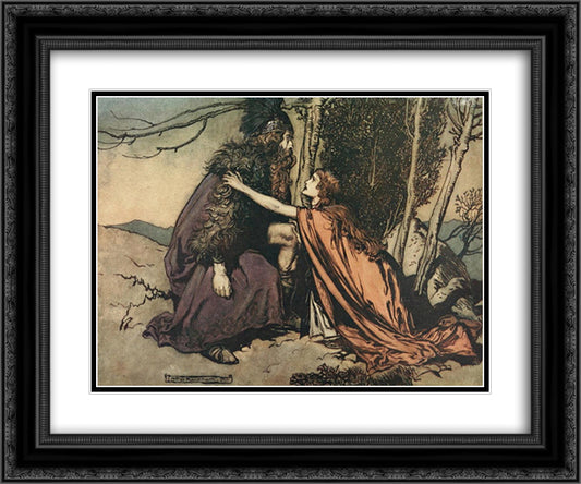 Father! Father! 24x20 Black Ornate Wood Framed Art Print Poster with Double Matting by Rackham, Arthur