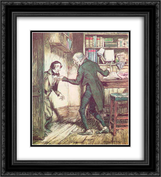 Now, I'll tell you what, my friend, said Scrooge. I am not going to stand this sort of thing any longer 20x22 Black Ornate Wood Framed Art Print Poster with Double Matting by Rackham, Arthur