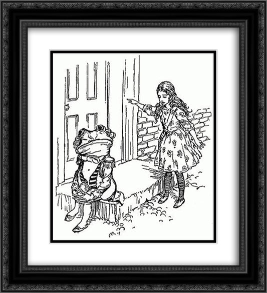 Pig and Pepper 20x22 Black Ornate Wood Framed Art Print Poster with Double Matting by Rackham, Arthur