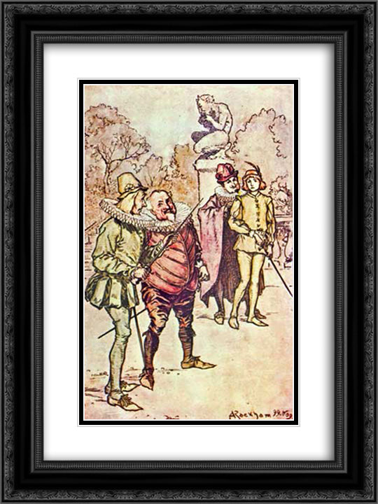 She began to think of confessing that she was a Woman 18x24 Black Ornate Wood Framed Art Print Poster with Double Matting by Rackham, Arthur