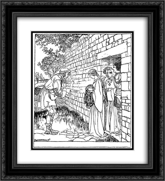 The child is given over to Merlin 20x22 Black Ornate Wood Framed Art Print Poster with Double Matting by Rackham, Arthur