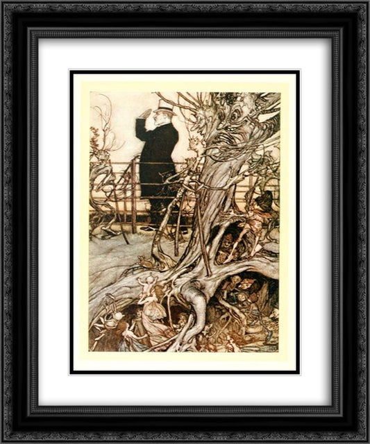 The Kensington Gardens are in London, where the King lives. 20x24 Black Ornate Wood Framed Art Print Poster with Double Matting by Rackham, Arthur