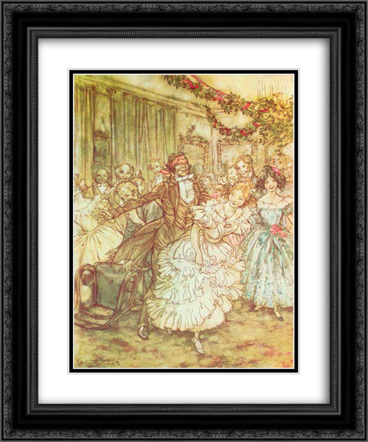 The way he went after that plump sister in the lace tucker! 20x24 Black Ornate Wood Framed Art Print Poster with Double Matting by Rackham, Arthur