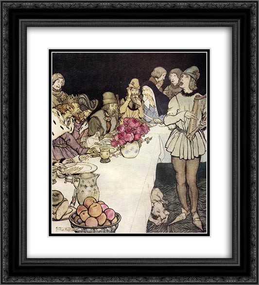 Tristan 20x22 Black Ornate Wood Framed Art Print Poster with Double Matting by Rackham, Arthur