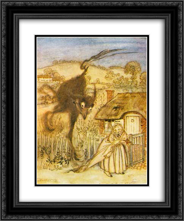 Well! - she chuckled, - I am in luck! 20x24 Black Ornate Wood Framed Art Print Poster with Double Matting by Rackham, Arthur