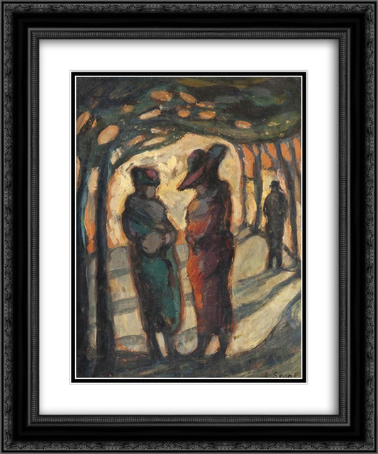 Figures in a wooded park 20x24 Black Ornate Wood Framed Art Print Poster with Double Matting by Segal, Arthur