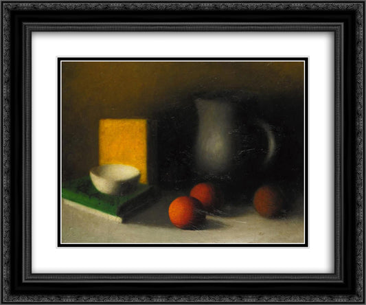 Still Life with Oranges 24x20 Black Ornate Wood Framed Art Print Poster with Double Matting by Segal, Arthur